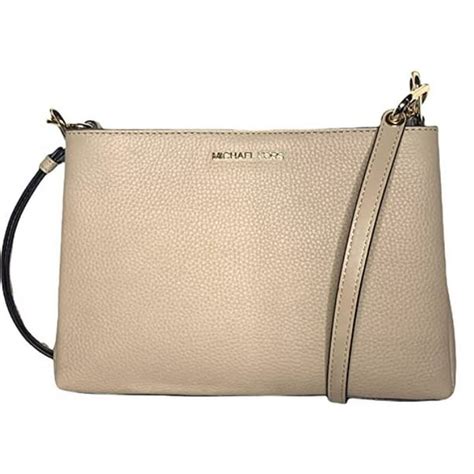 michael kors trisha leather medium triple compartment crossbody|pebble leather crossbody bag.